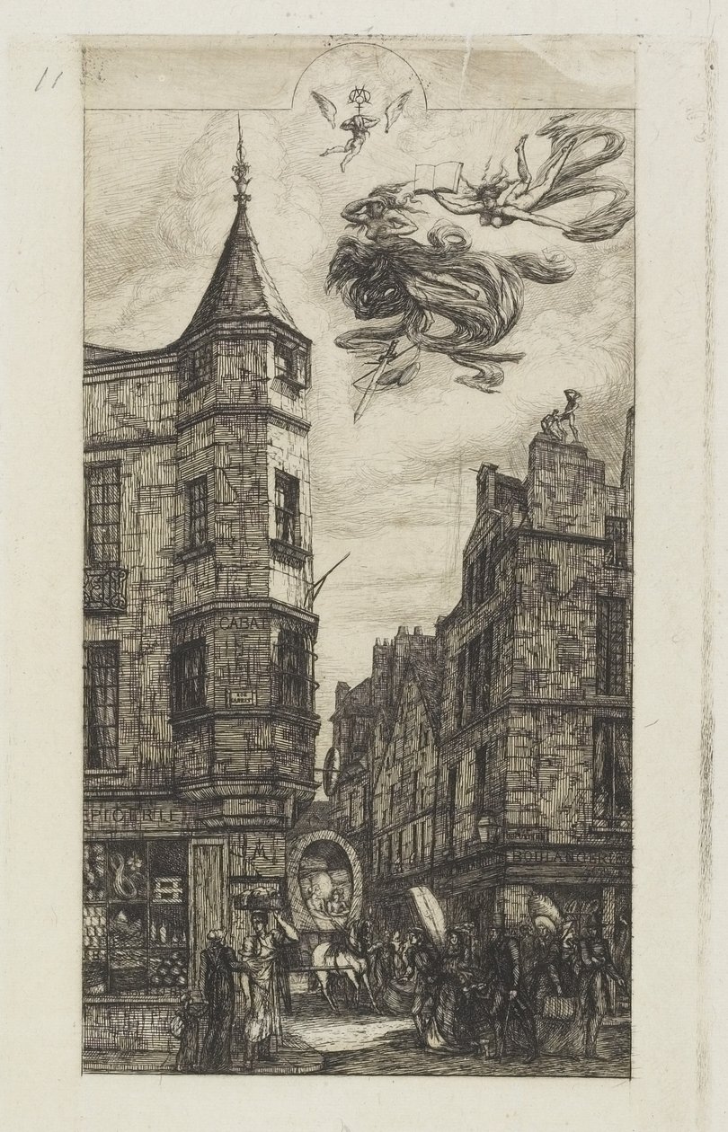 Hus med et tårn, nr. 22, 1861 av Charles Meryon