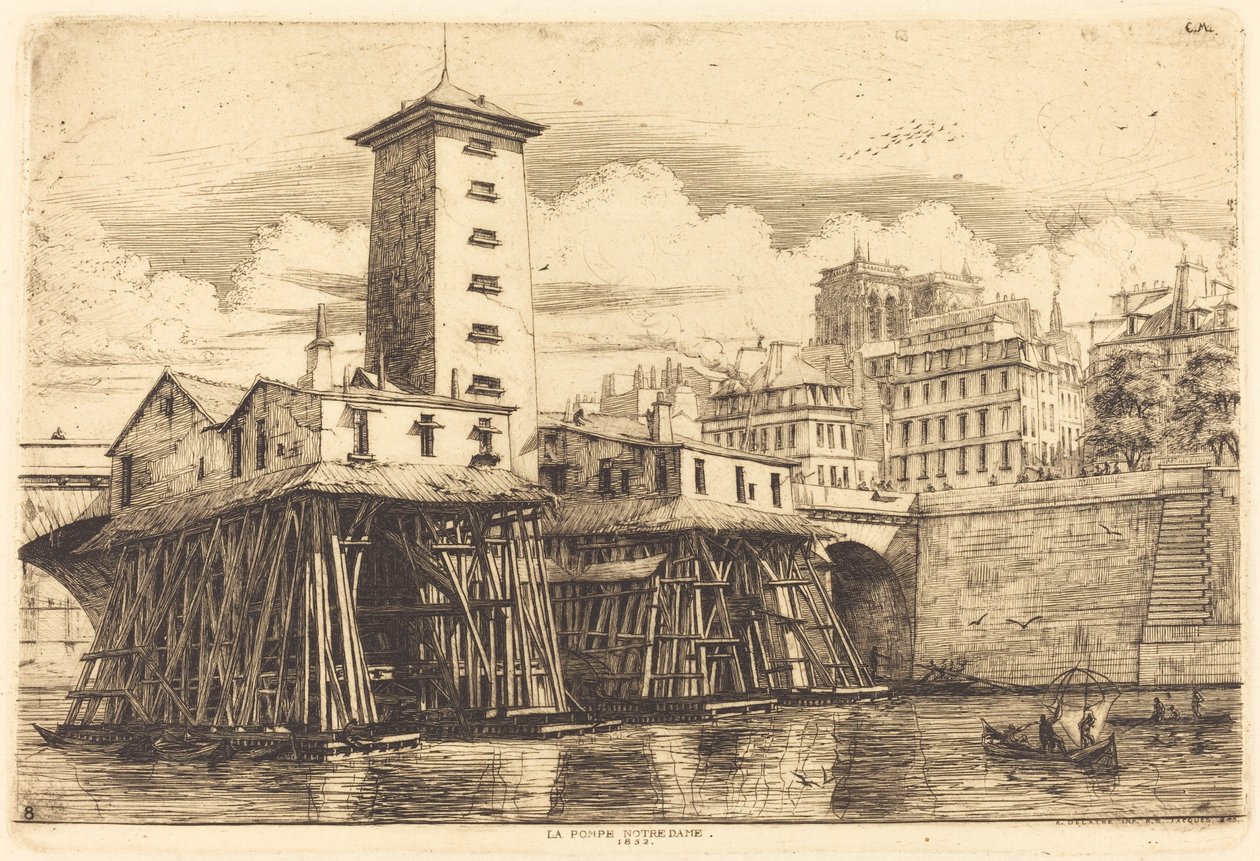 Notre-Dame-pumpen, Paris (Notre-Dame-pumpen) av Charles Meryon