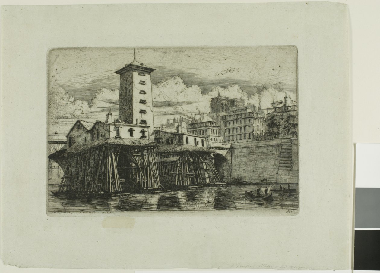 Notre-Dame Pump, Paris av Charles Meryon