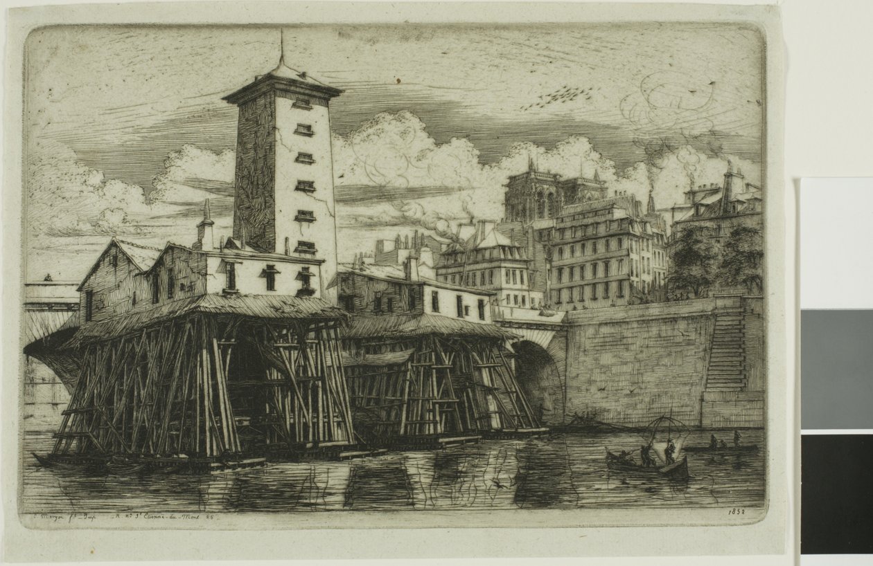 Notre-Dame Pump, Paris av Charles Meryon
