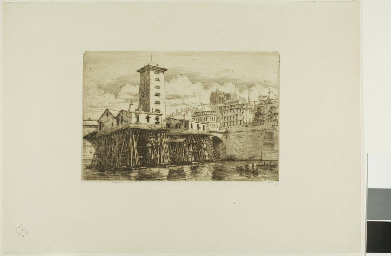 Notre-Dame Pump, Paris av Charles Meryon