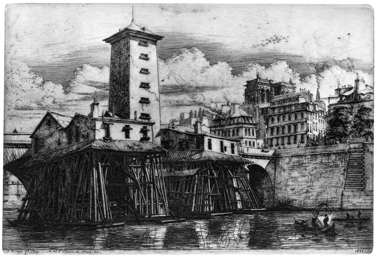 Notre-Dame-pumpen, c1841-1868 1924 av Charles Meryon