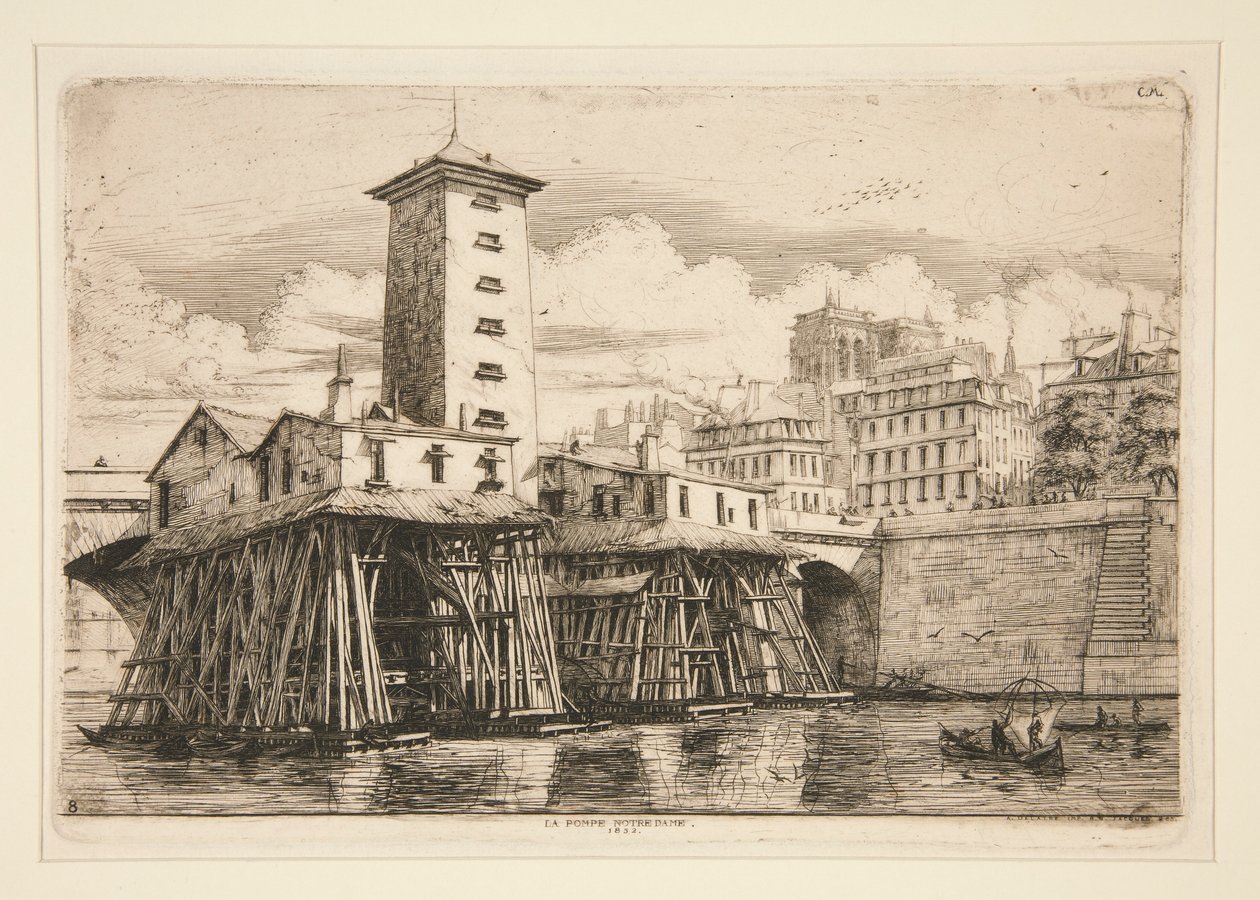 Notre Dame-pumpen, 1852 av Charles Meryon