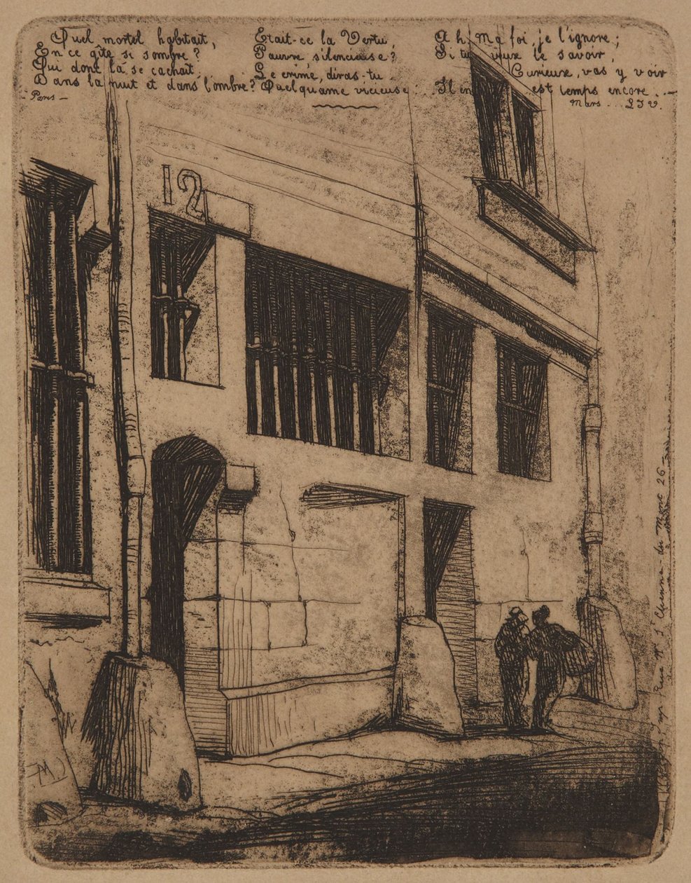 La Rue des Mauvais Garçons - 1854 av Charles Meryon