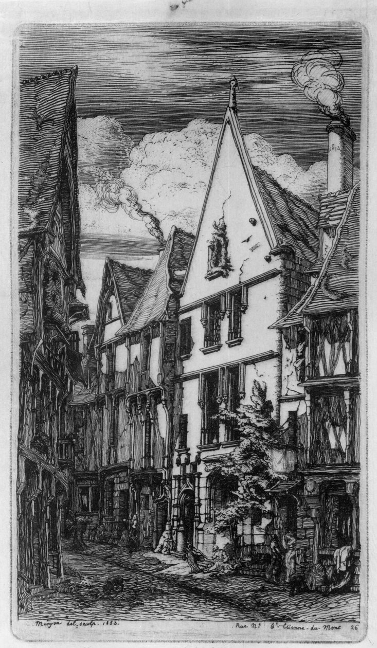 Stoffgaten i Bourges av Charles Meryon