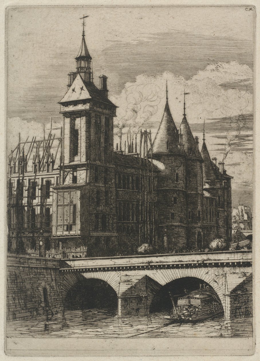 Klokketårnet, Paris (Klokketårnet, Paris) av Charles Meryon