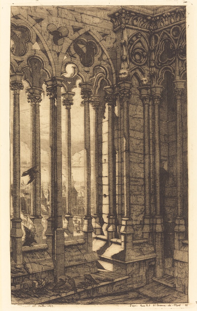 The Gallery of Notre Dame, Paris (The Gallery of Notre Dame, Paris) av Charles Meryon