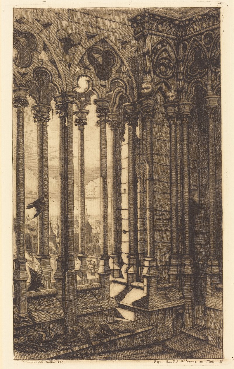 Notre-Dame-galleriet, Paris av Charles Meryon