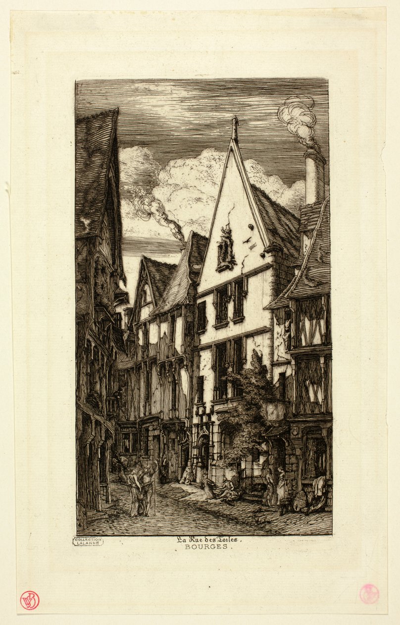 Rue des Toiles, Bourges av Charles Meryon