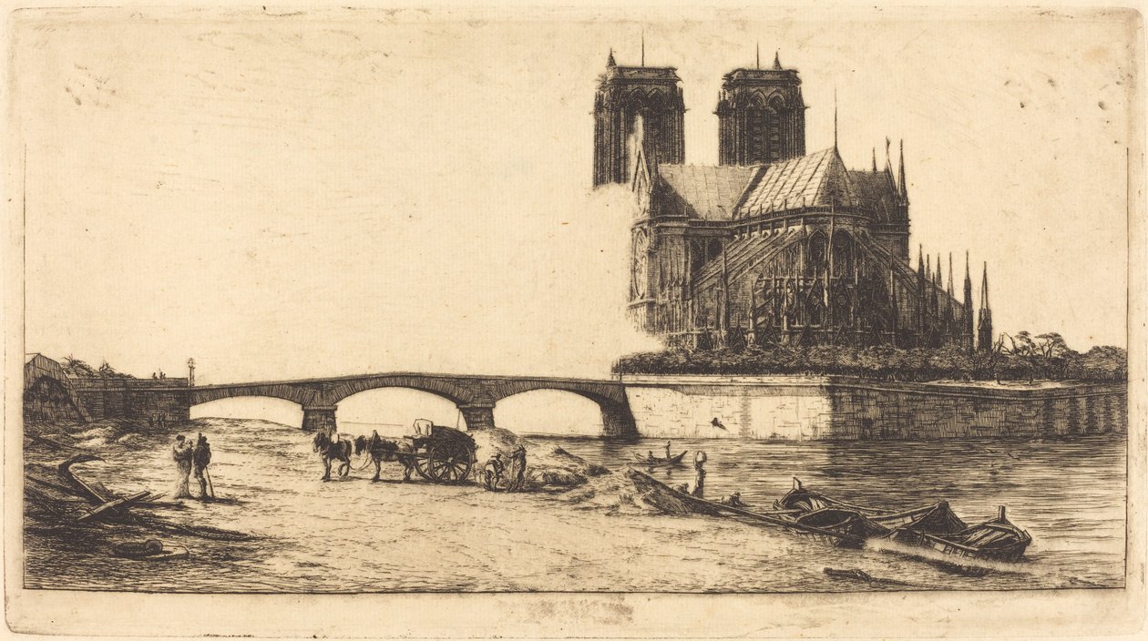 Apsis av Notre-Dame de Paris (Apsis av katedralen i Notre-Dame, Paris) av Charles Meryon