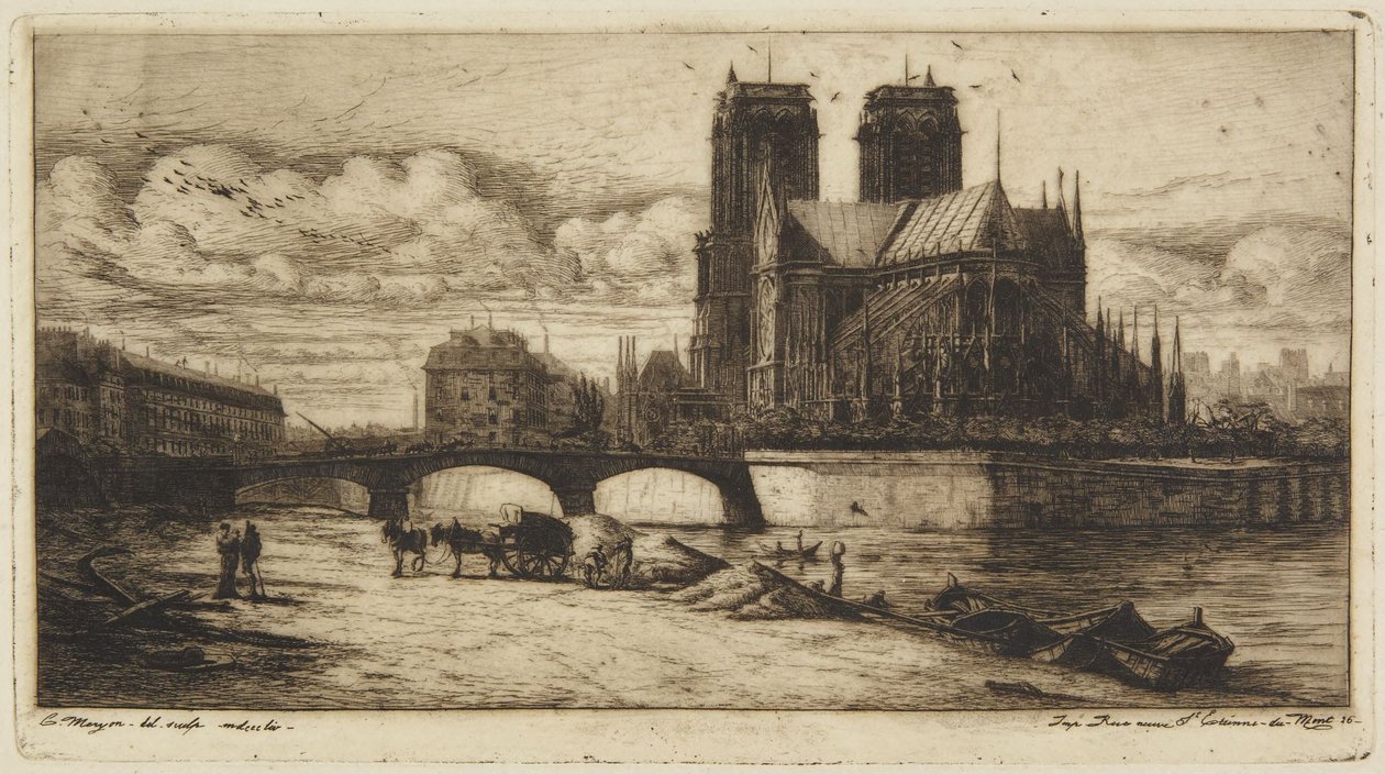 Apsiden i Notre-Dame de Paris av Charles Meryon