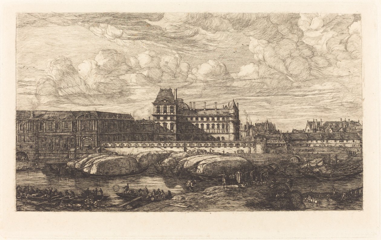 Det gamle Louvre, fra et maleri av Zeeman, 1651 av Charles Meryon