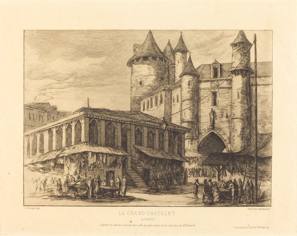 Le Grand Chatelet, Paris, ca. 1780 (The Grand Chatelet, Paris, ca. 1780) av Charles Meryon