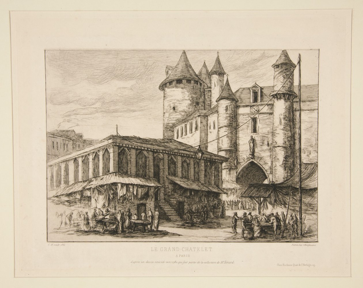 Le Grand Châtelet [omkring 1780 etter en samtidig tegning] av Charles Meryon