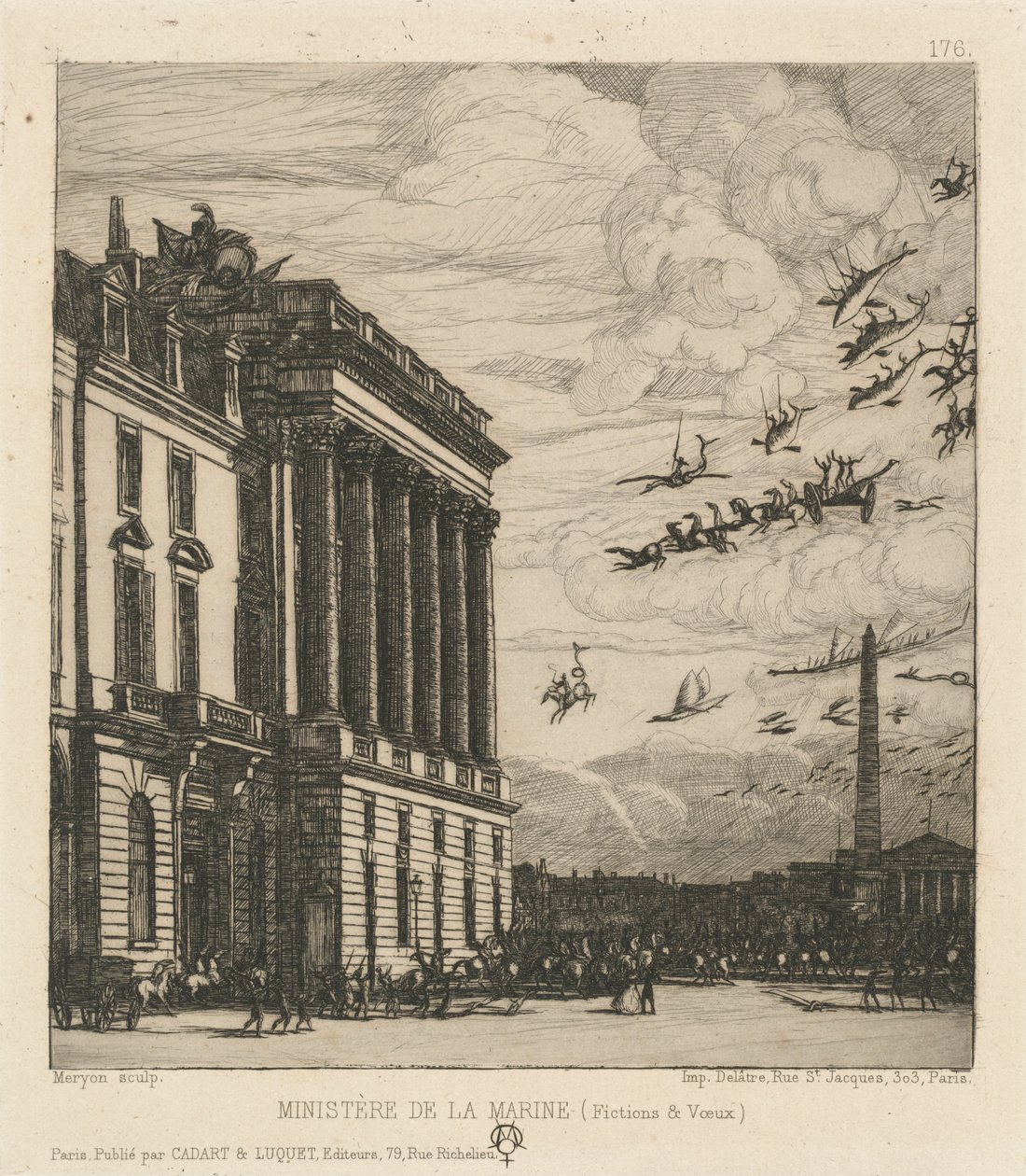 Sjøforsvarsdepartementet, Paris (Admiralitetet, Paris) av Charles Meryon