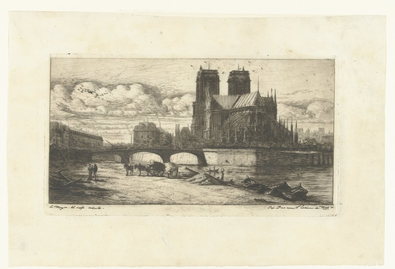 Vår Frue i Paris Apsiden til Notre-Dame Etsninger på Paris (serietittel) av Charles Meryon