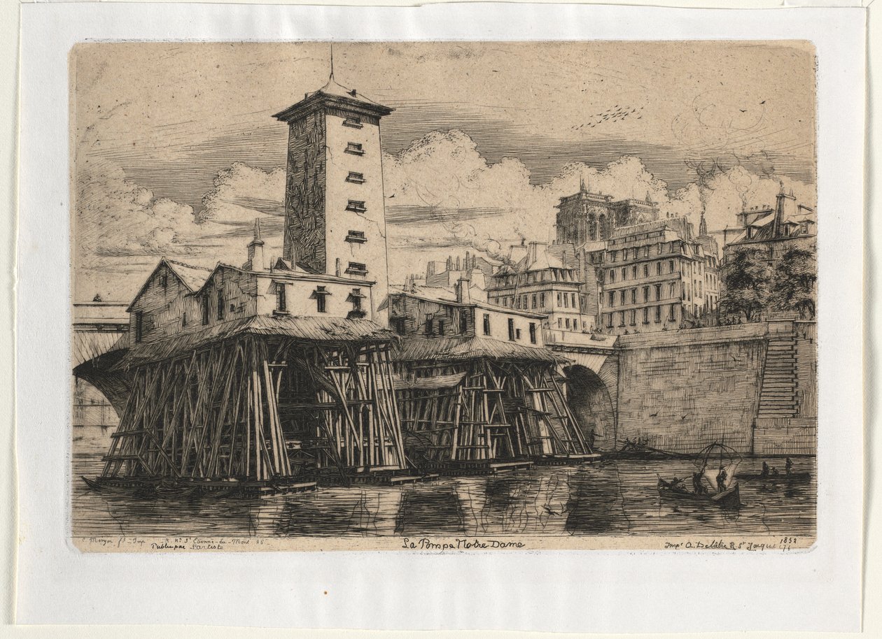 Notre Dame pumpehus, Paris av Charles Meryon
