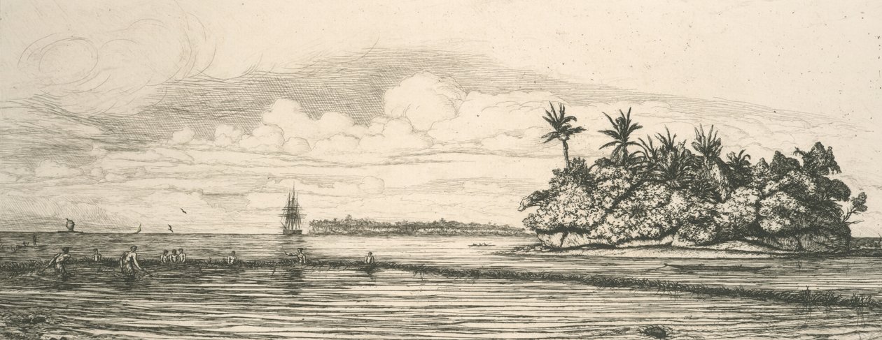 Oseania, holmer i Uvea av Charles Meryon