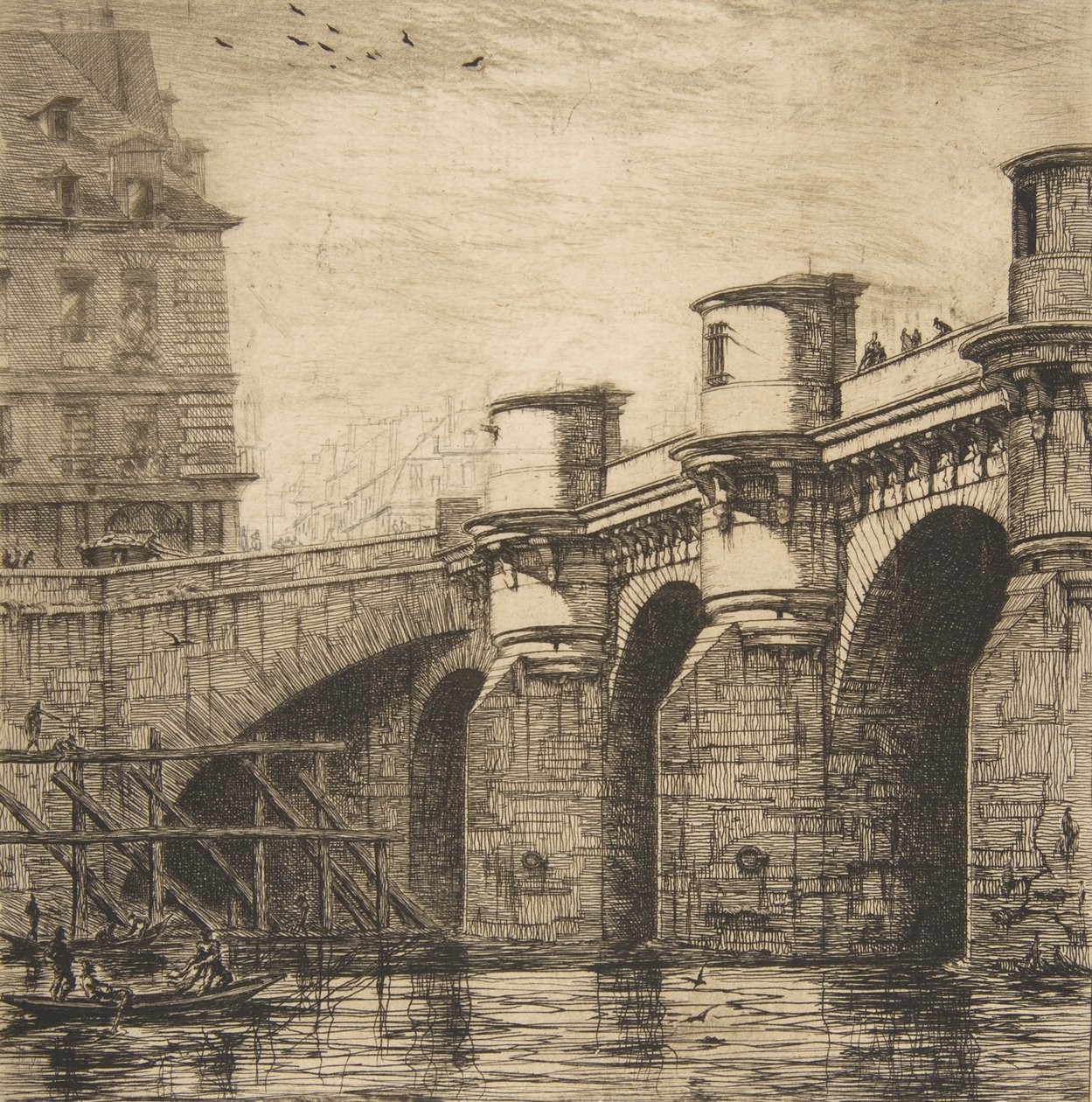 Pont Neuf, Paris, 1853. av Charles Meryon