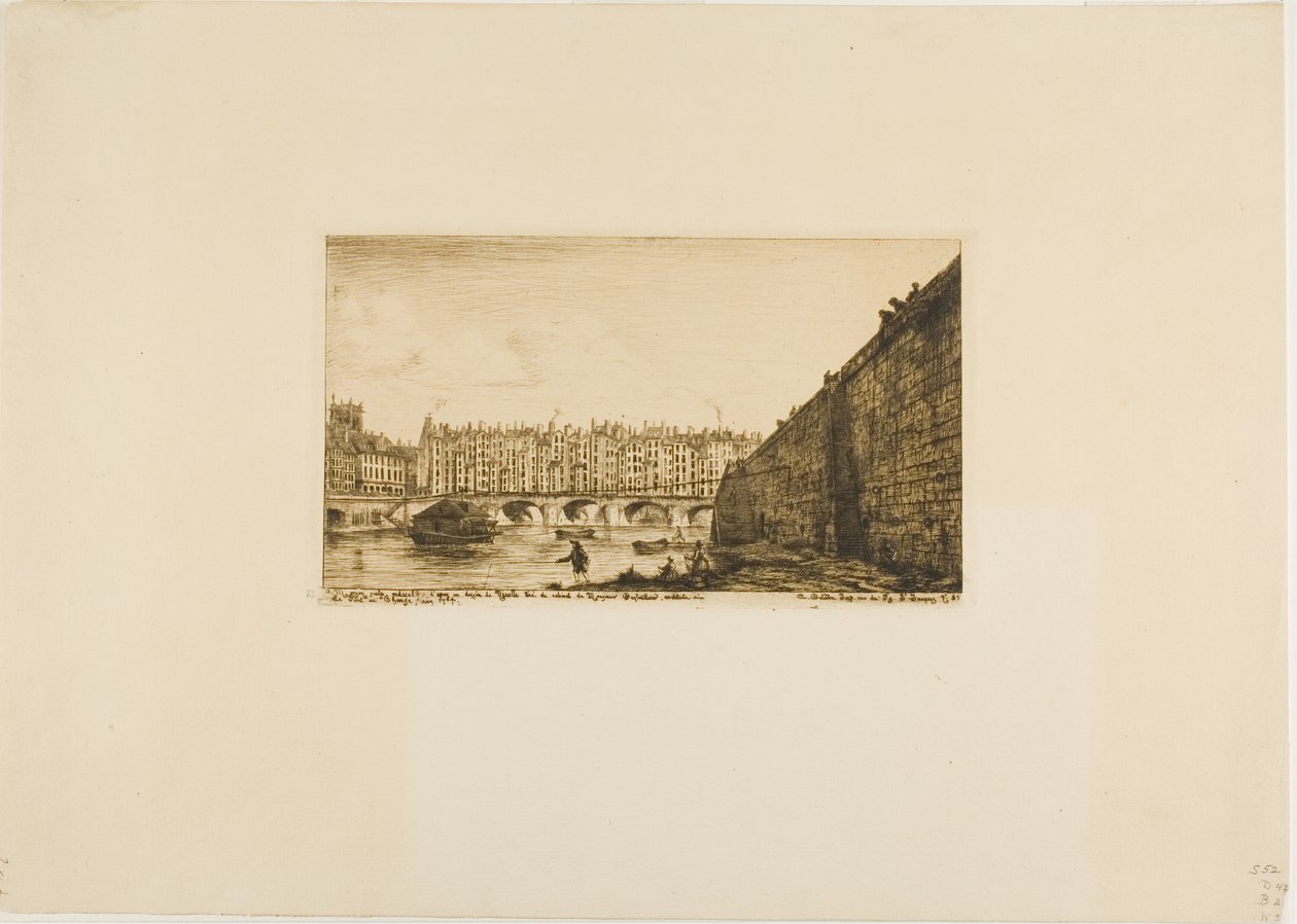 Pont-au-Change, Paris, ca 1784 av Charles Meryon