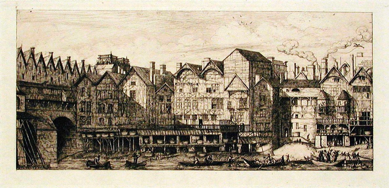 Porte de la Cité mot slutten av 1600-tallet, Paris av Charles Meryon