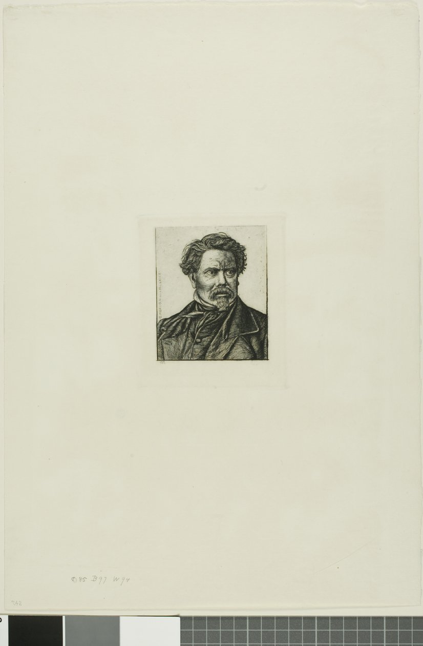 Portrett av Benjamin Fillon, forfatter og historiker av Charles Meryon