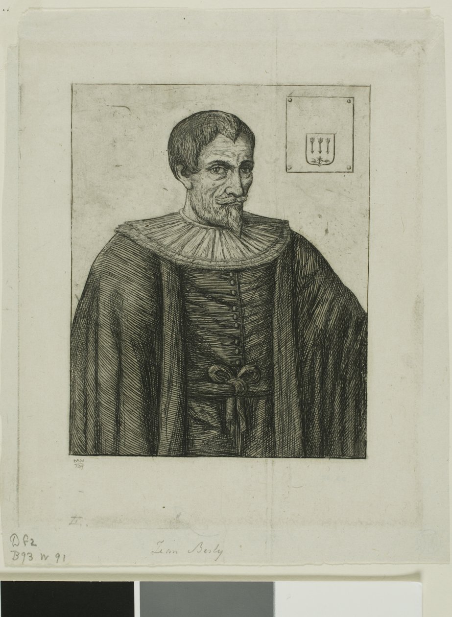 Portrett av Jean Besly, historiker av Charles Meryon