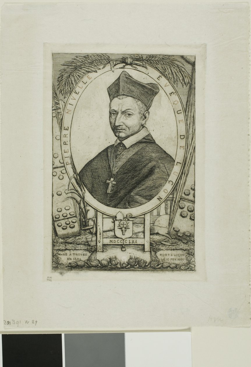 Portrett av Pierre Nivelle, biskop av Luçon av Charles Meryon