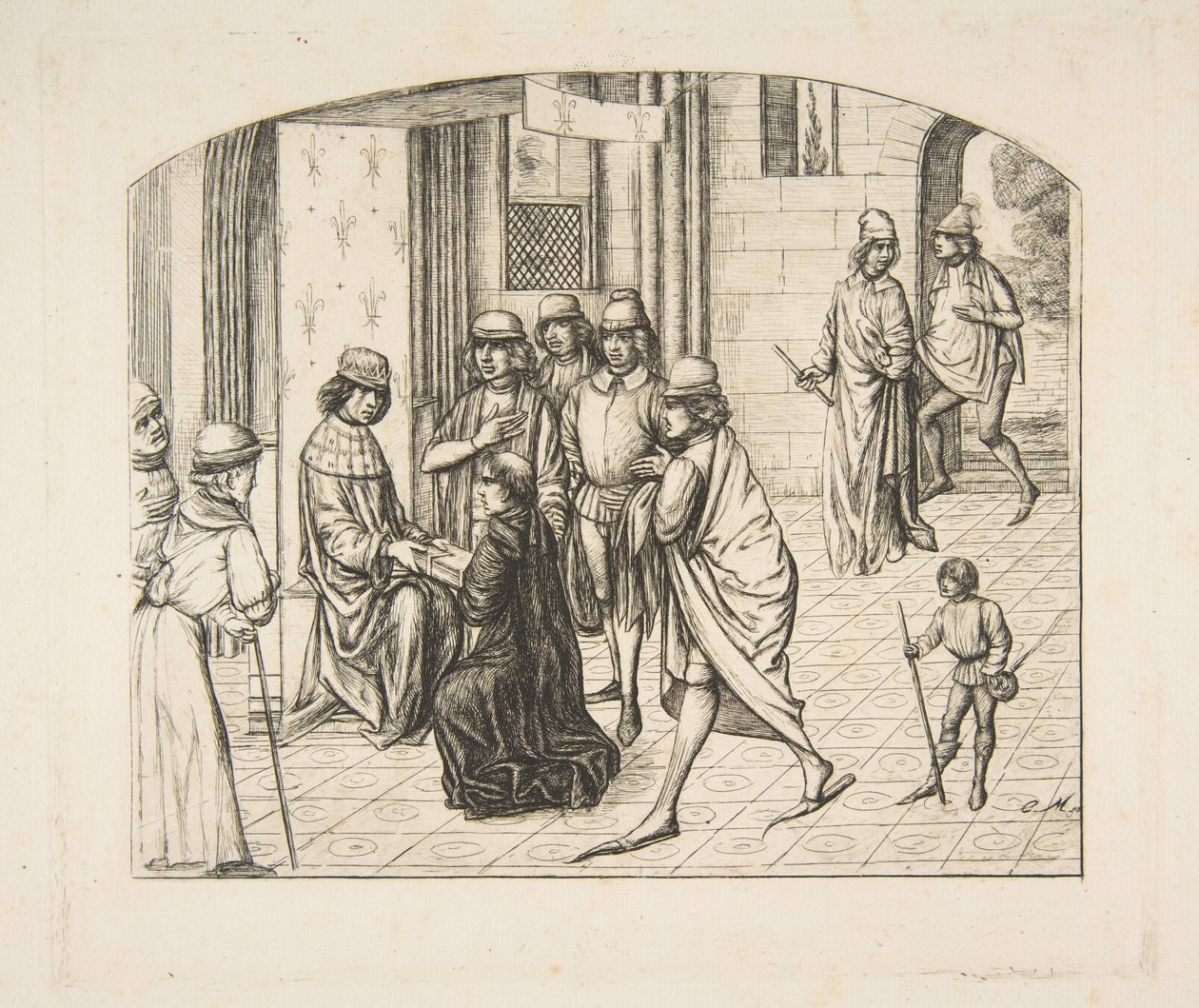 Overrekkelsen av Valerius Maximus til kong Ludvig XI av Charles Meryon