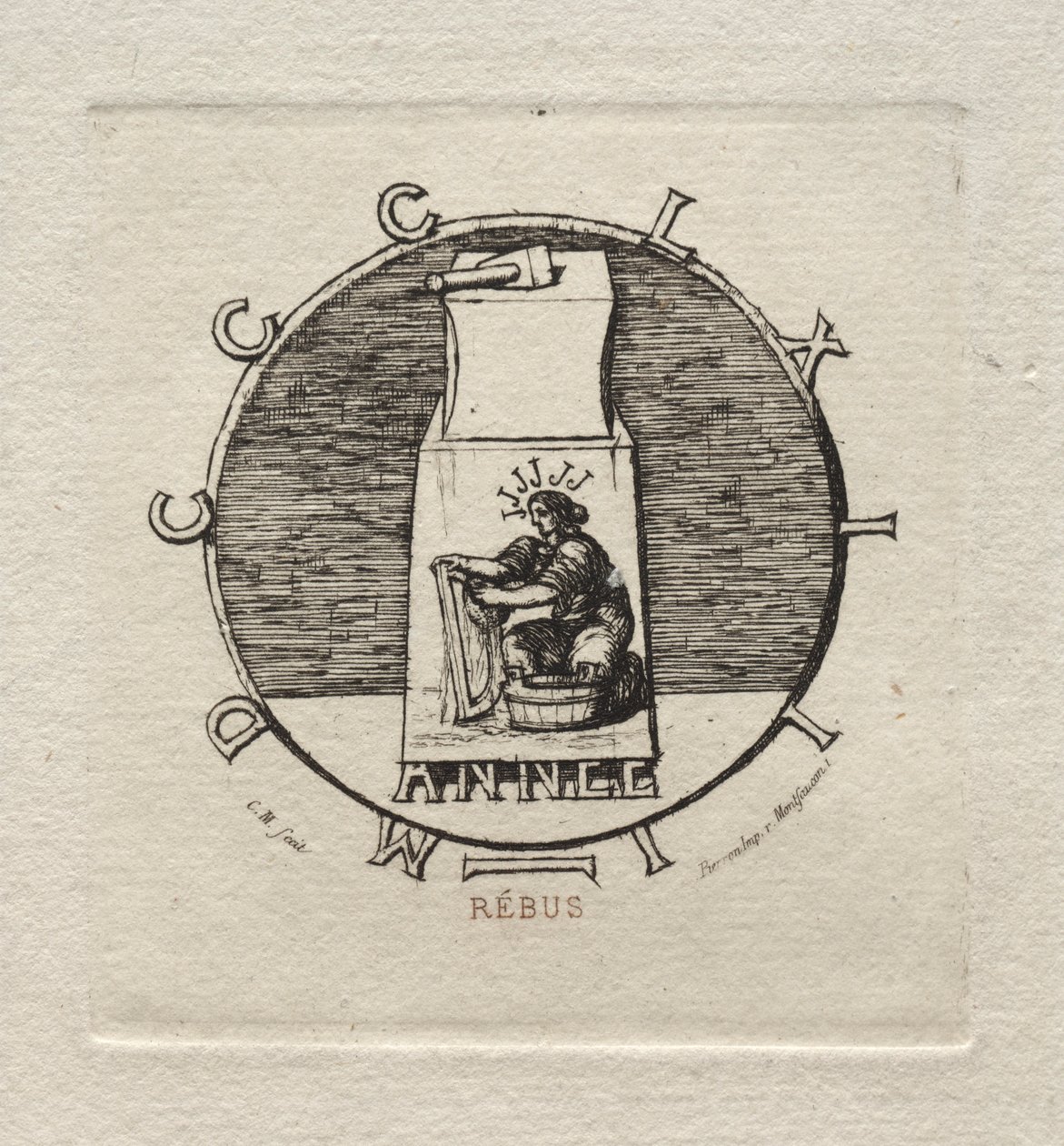 Rebus: Her ligger den eldgamle vendettaen, 1863. av Charles Meryon