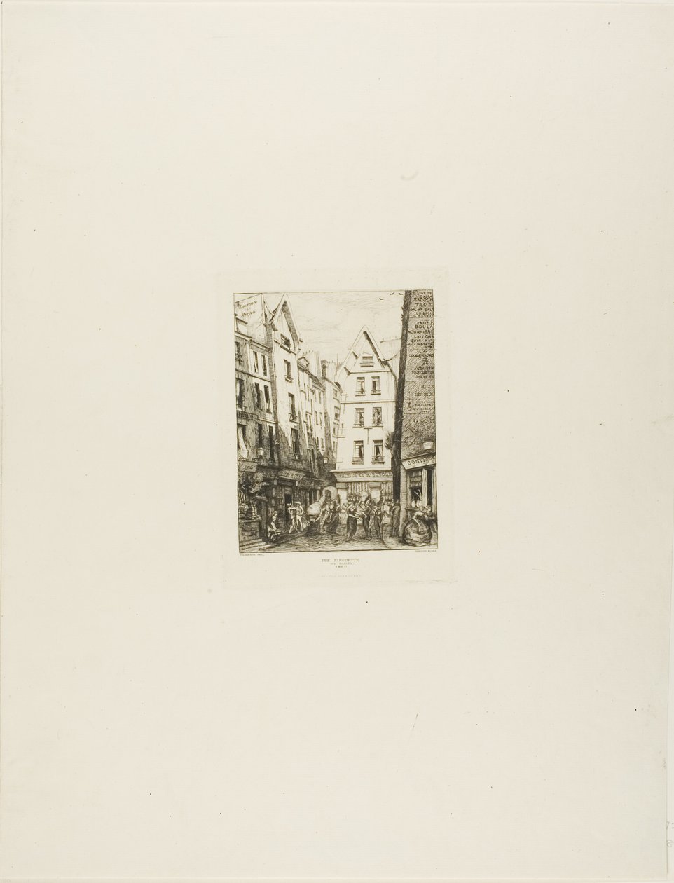 Rue Pirouette i Les Halles, Paris av Charles Meryon