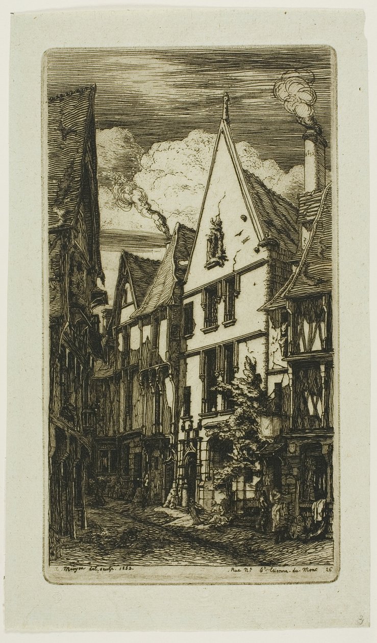 Rue des Toiles, Bourges av Charles Meryon
