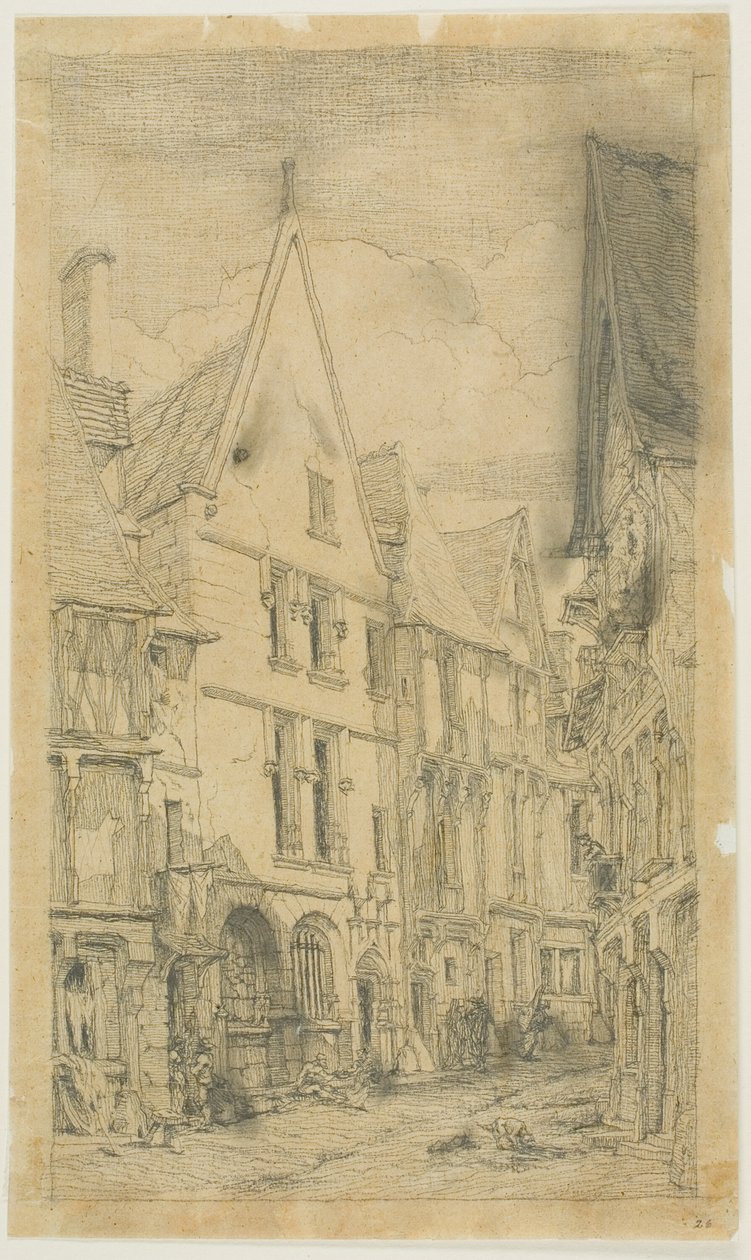 Rue des Toiles, Bourges av Charles Meryon
