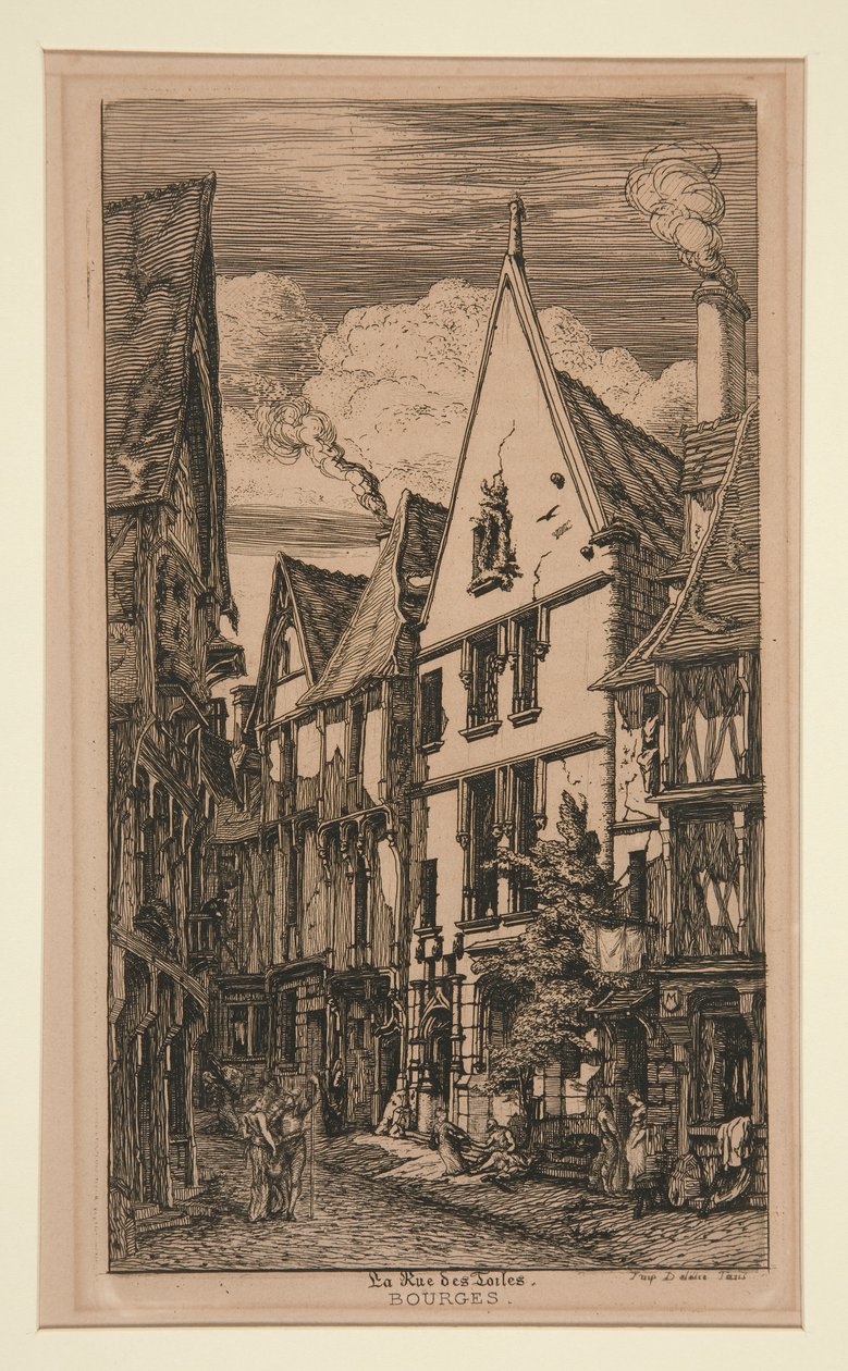 Street of stoffene, ? Bourges av Charles Meryon