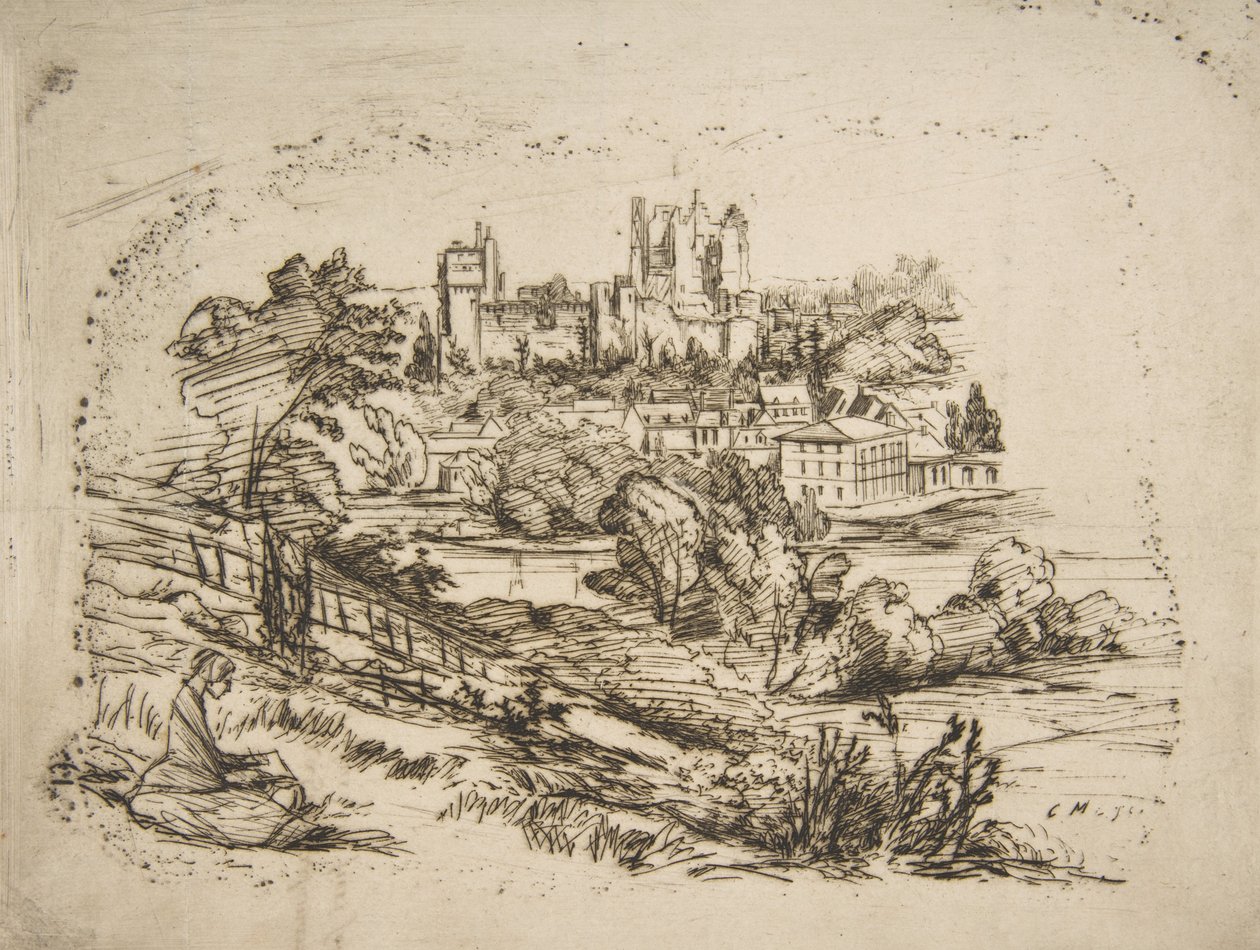 Ruinene av Château de Pierrefonds Ruinene av Château de Pierrefonds, etter Viollet-le-Du..., 1858. av Charles Meryon
