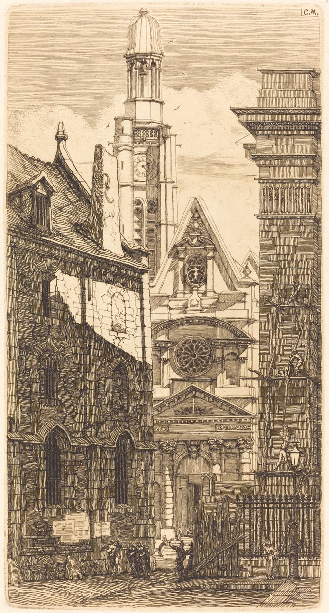 Saint-Etienne-du-Mont, Paris (kirken St. Stefanus av Berget, Paris) av Charles Meryon
