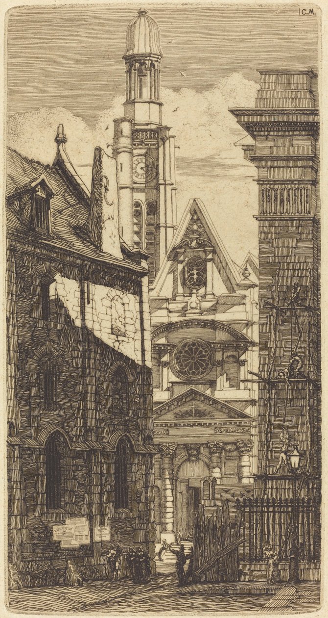 Saint-Etienne-du-Mont, Paris (kirken St. Stefanus av Berget, Paris) av Charles Meryon