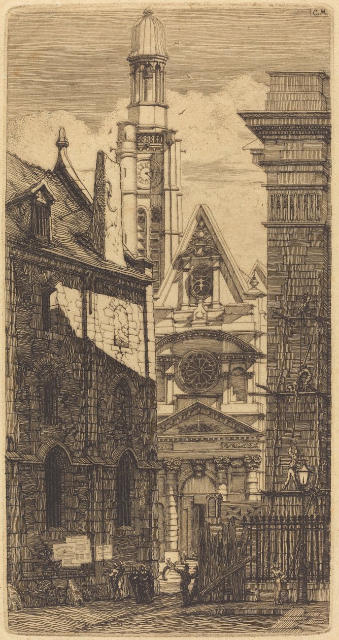Saint-Etienne-du-Mont, Paris (kirken St. Stefanus av Berget, Paris) av Charles Meryon