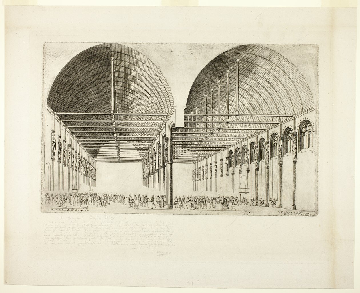 Forkammeret til Palais de Justice, Paris av Charles Meryon