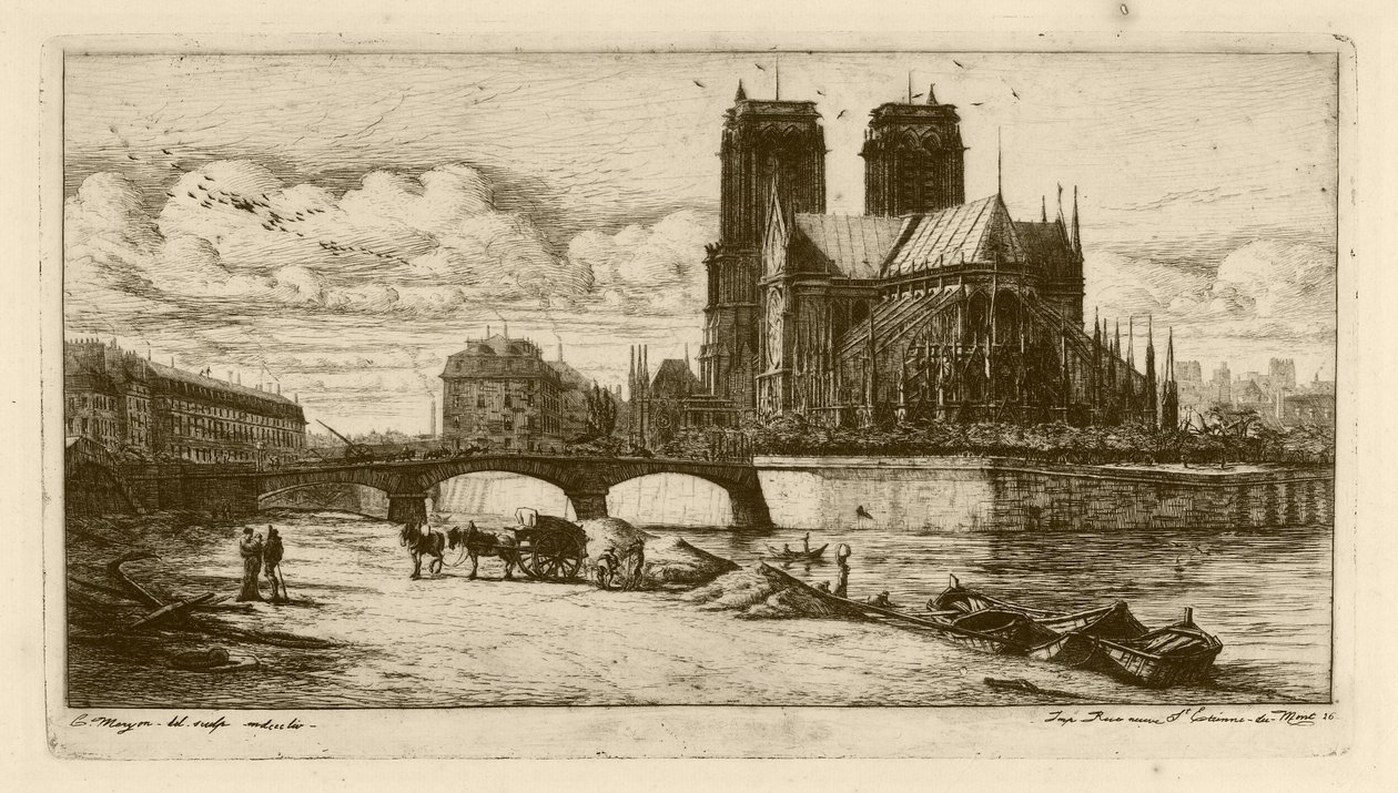 Apsiden i Notre-Dame, Paris av Charles Meryon