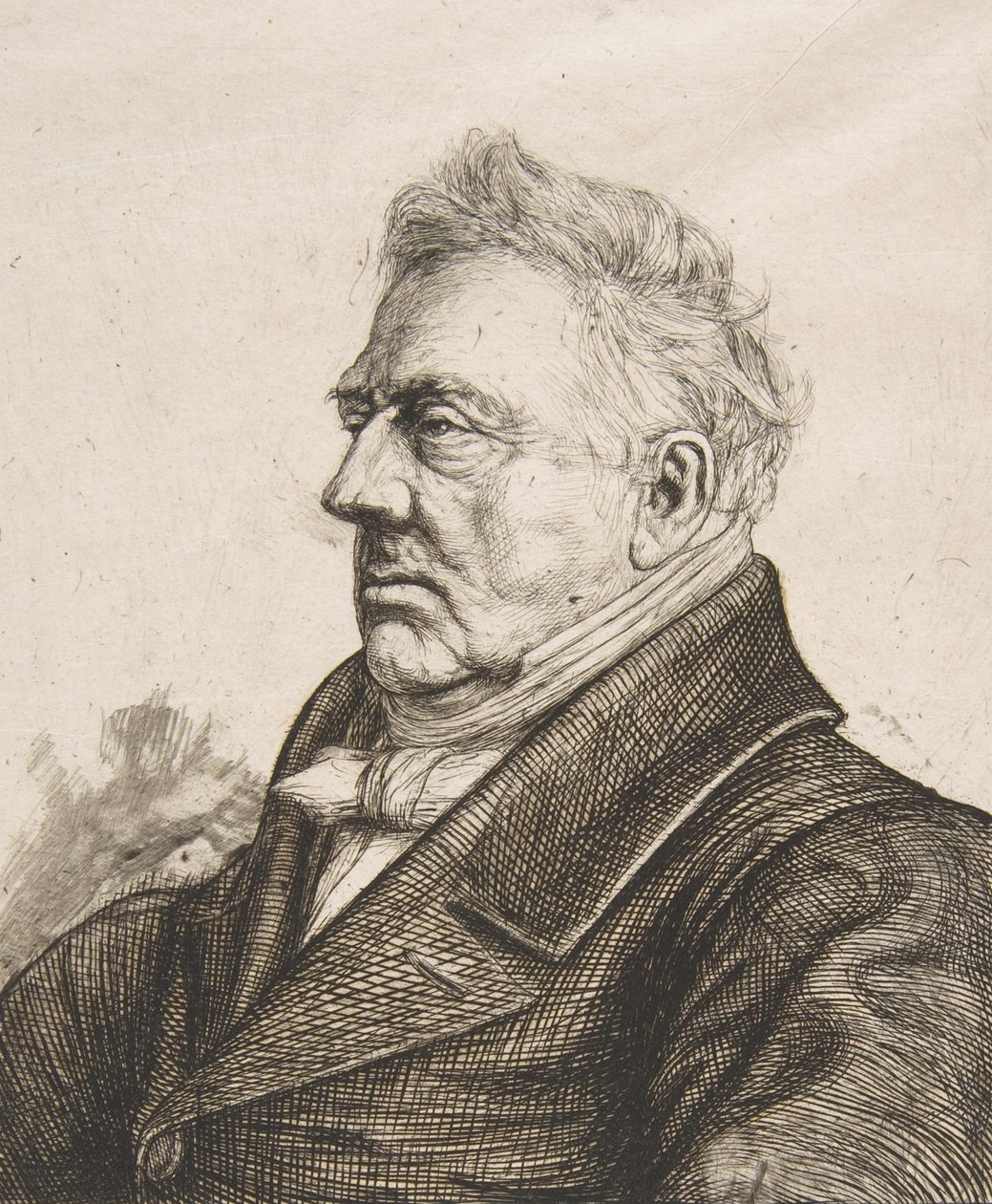 Den bretonske arkeologen Louis Jacques Marie Bizeul, etter et fotografi, 1861. av Charles Meryon