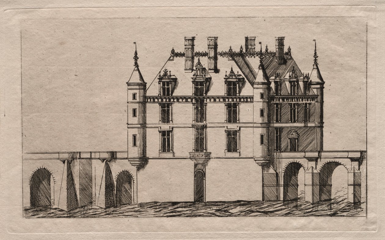 Chateau of Chenonceau, 1856. av Charles Meryon