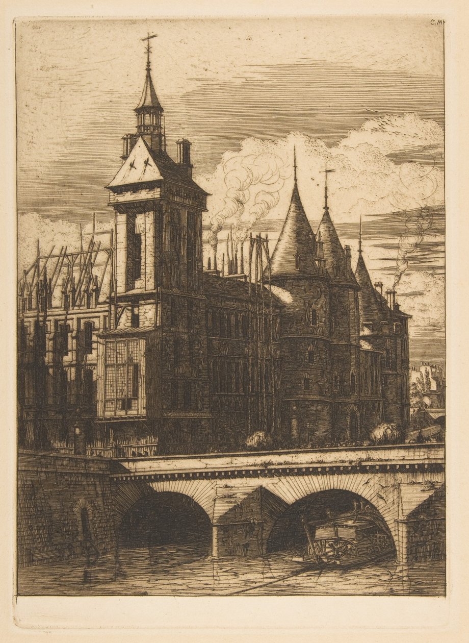 Klokketårnet, Paris, fra «Raderinger fra Paris» av Charles Meryon