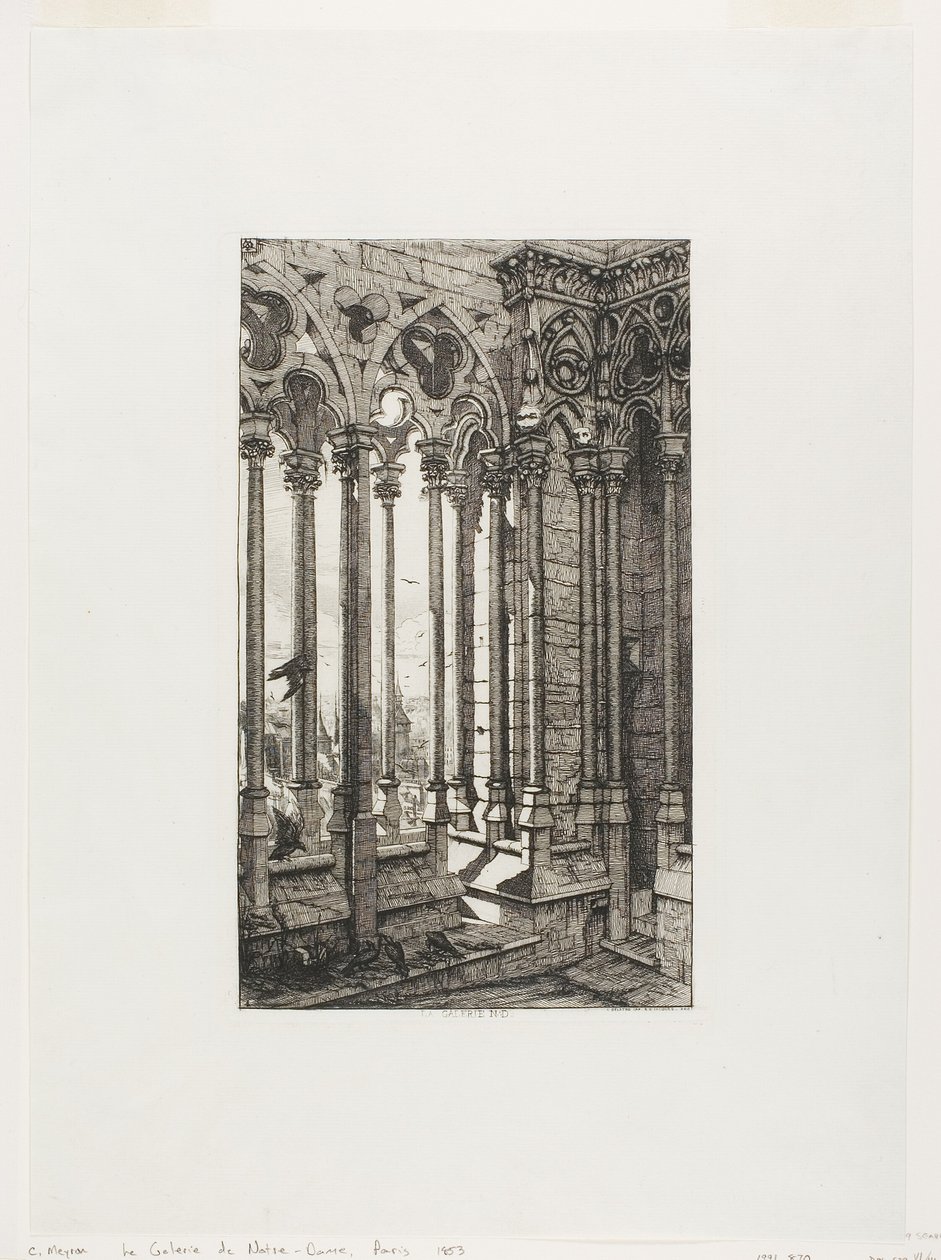 Galleriet i Notre-Dame, Paris av Charles Meryon