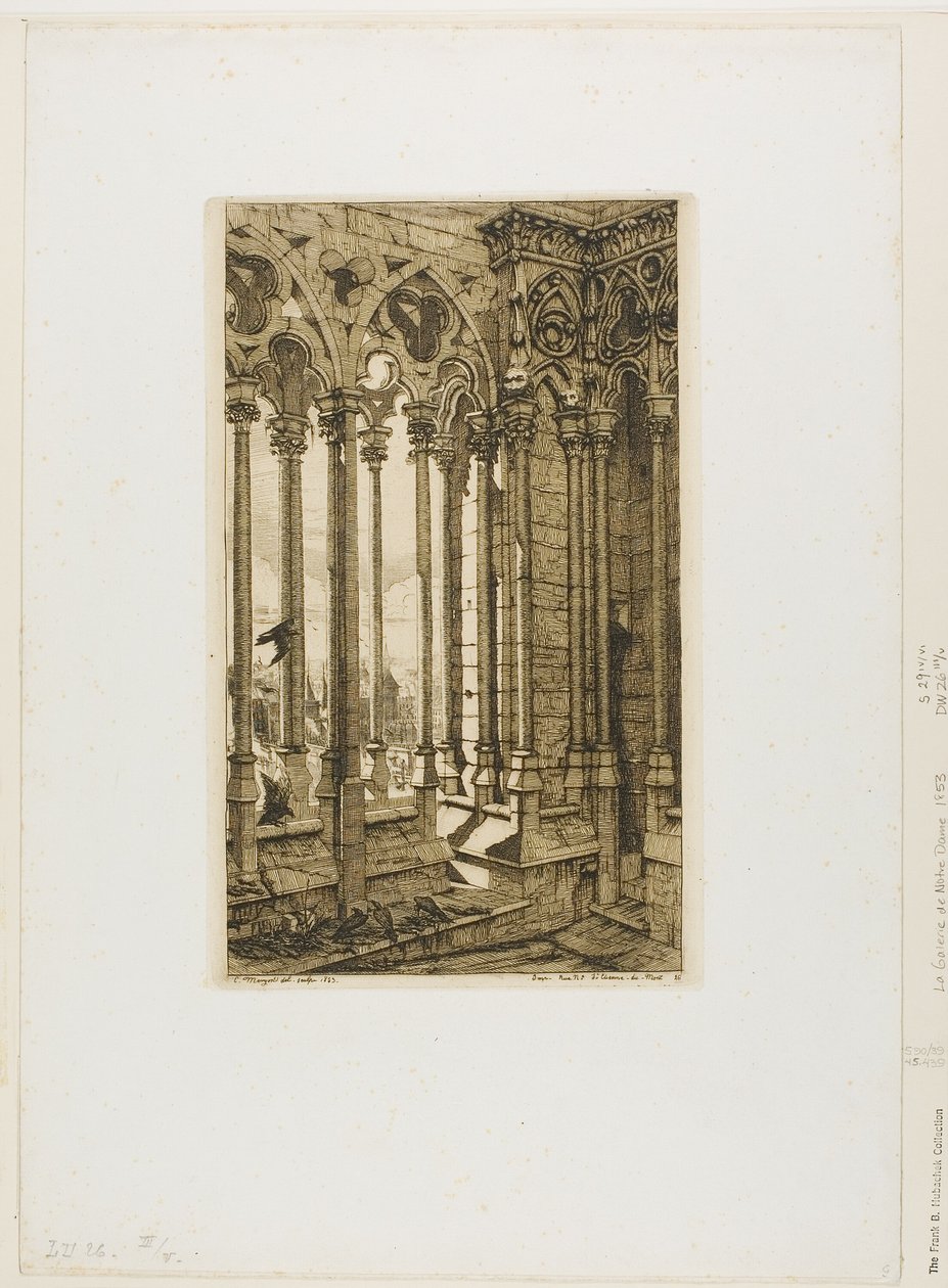 Galleriet i Notre-Dame, Paris av Charles Meryon