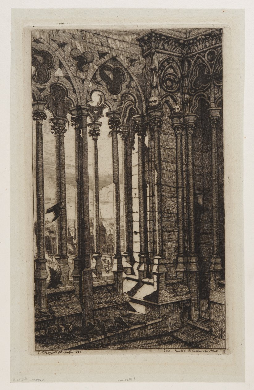 Galleriet ved Notre-Dame, Paris av Charles Meryon