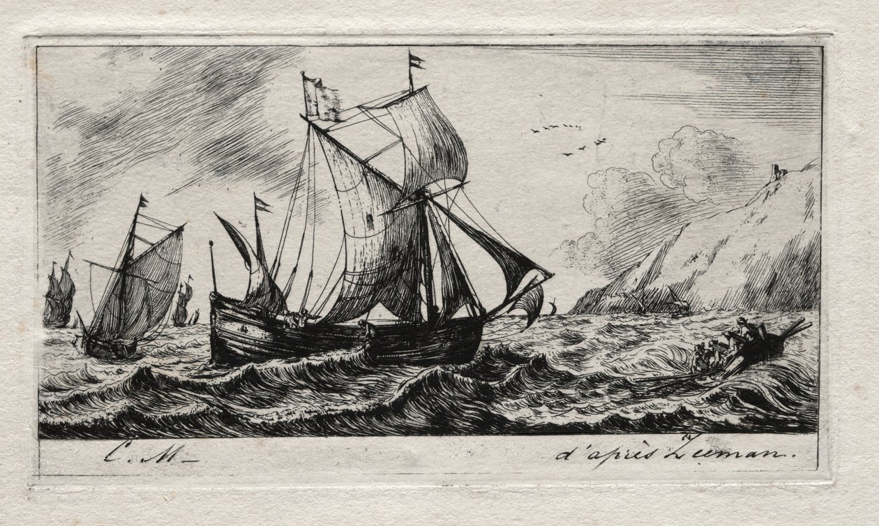 Gallioten til Jean de Vyl fra Rotterdam, 1850. av Charles Meryon