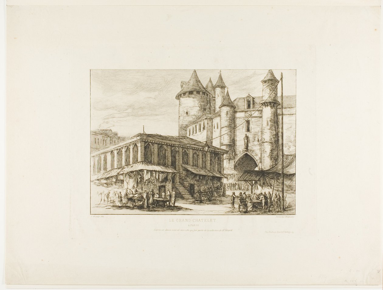 The Grand Châtelet, Paris, ca. 1780, etter en tidligere tegning av Charles Meryon