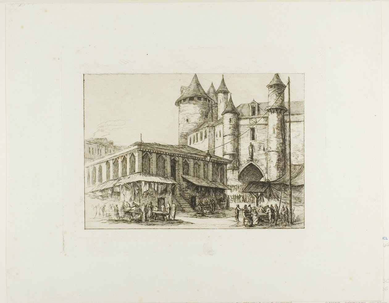 The Grand Châtelet, Paris, ca. 1780, etter en tidligere tegning av Charles Meryon