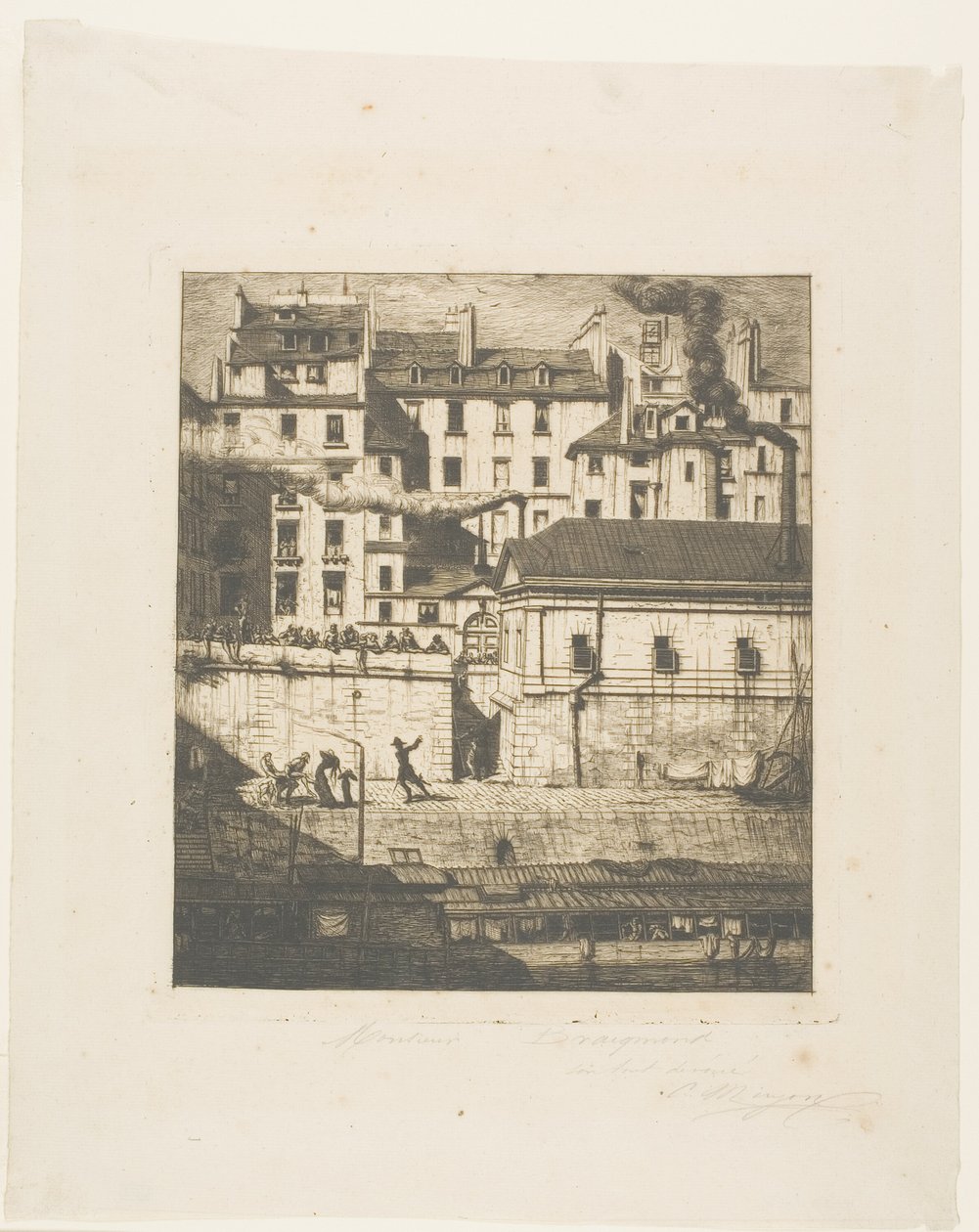Mortuary, Paris av Charles Meryon
